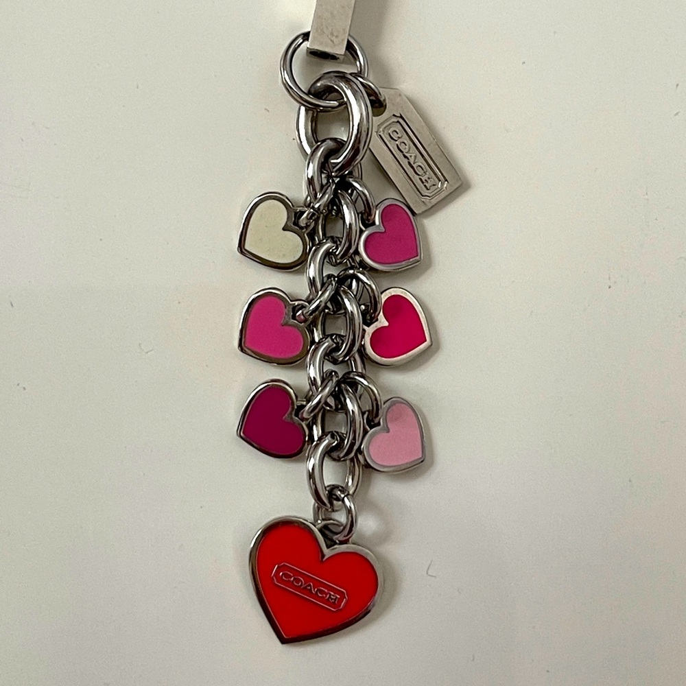 NWOT Coach Enamel Hearts Bag Charm 💕